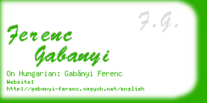 ferenc gabanyi business card