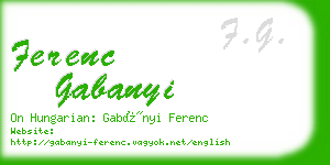 ferenc gabanyi business card